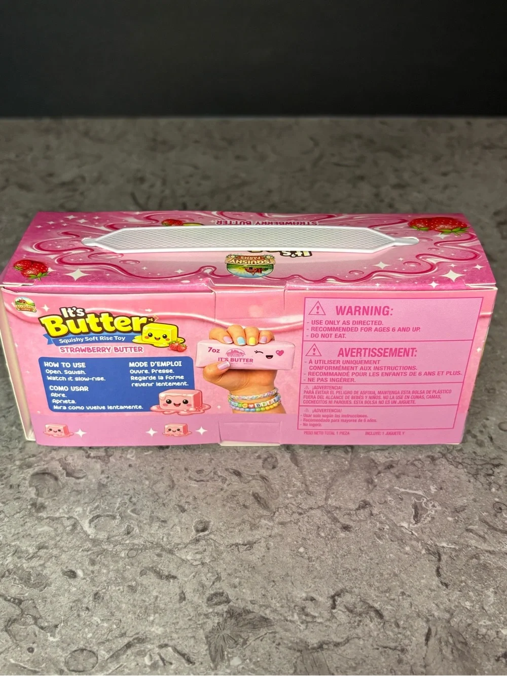 Butter Scented Strawberry Butter Squishy Toy - Pink